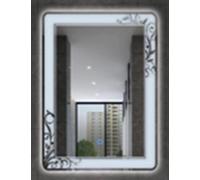 Deenz 70X50Cm Double Led Rectangle Flower Lighted Bathroom Wallmirror White Light Touch Switch With Fog Pad Backlit L047