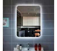 Deenz 70X50Cm Led Rectangle Lighted Bathroom Wallmirror 3 Color Light Touch Switch With Fog Pad Illuminated Backlit L8036