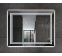 Deenz 70X50Cm Led Rectangle Line Style Lighted Bathroom Wall Mirror White Light Touch Switch With Fog Pad Illuminated Backlit L095
