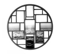 DEENZ 9 Picture Round Multi Aperture Photo Frame Holds 6X4 / 5X7 Inch Black