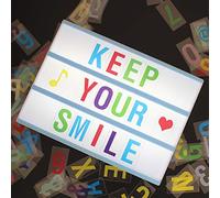 DEENZ A4 CINEMATIC LIGHT UP LETTER BOX LED LIGHT BOX FOR WEDDING PARTIES USB AND BATTERY POWER 85 COLOR CARD (BLUE)