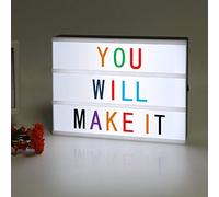 DEENZ A4 CINEMATIC LIGHT UP LETTER BOX LED LIGHT BOX FOR WEDDING PARTIES USB AND BATTERY POWER 85 COLOR CARD (BLACK)