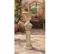 Deenz Antique Cream Roman Pillar Pedestal Stand Gr olumn & Vase Base Plastic Ornament Garden Sculpture 89Cm (Cream Vase+Stand)