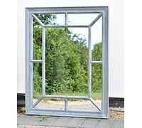 DEENZ Antique Grey window Mirror Stylish Decor Wall hallway rustic 60x76CM