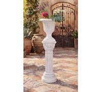 Deenz Antique White Roman Pillar Pedestal Stand Gr olumn & Vase Base Plastic Ornament Garden Sculpture 89Cm (White Vase+Stand)