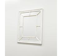 DEENZ Antique White window Mirror Stylish Decor Wall hallway rustic 60x76CM
