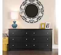 DEENZ Apollo Statement Mirror Silver Stylish Circular Round Modern Living Room Bedroom Wall Mirror 76Cm Home Décor For Living Room Bedroom