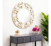 DEENZ Apollo Statement Mirror Stylish Circular Round Modern Living Room Bedroom Wall Mirror 76Cm Home Décor For Living Room Bedroom (Gold)