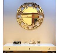 Deenz Apollo Statement Mirror Stylish Circular Round Modern Living Room Bedroom Wall Mirror 76Cm Home Déco Bedroom (Gold)