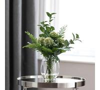 DEENZ Artificial Allium And Foliage Bouquet Modern Style Fresh Green Colourway Housed In Glass Vase Display Indoor Decorative Realistic Looking Plant Beautiful Complement Easy Maintain 36 Cm Height