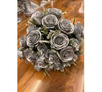 Deenz Artificial Allium And Foliage Bouquet Modern Style Fresh Green Colourway Housed In Glass Vase Display Indoor Decorative 36Cm