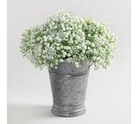 DEENZ Artificial Cream Gypsophila Flower Green Stems Durable Plastic Indoor Decorative Floral Display Bundles Intricate Details Lifelike Experience Simple Maintenance Long Lasting 28 Cm (3 Bunch)