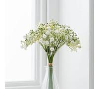 DEENZ Artificial Cream Gypsophila Flower Green Stems Durable Plastic Indoor Decorative Floral Display Bundles Intricate Details Lifelike Experience Simple Maintenance Long Lasting 28 Cm (1 Bunch)