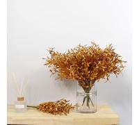 DEENZ Artificial Huckleberry Stems Decorative Spray Plastic/Polyester/Wire Construction Stylish Indoor Piece Pop Of Style To Your Home Maintenance Display 46 Cm Height (Ochre, 3 Bunch)