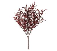 DEENZ Artificial Huckleberry Stems Decorative Spray Plastic/Polyester/Wire Construction Stylish Indoor Piece Pop Of Style To Your Home Maintenance Display 46 Cm Height (Burgundy, 1 Bunch)