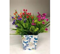 Deenz Artificial Plant Flowery Vase Ornament Hotel Wedding Home Decorative Gift
