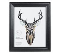 Deenz Ashford Bevelled Wood Edge Effect 7X5'' Photo Frame Wall Mount&stand Both Orientation Image Display Mdf/glass Black 23X18Cm