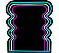 Deenz Attractive Bright Neon Lighted Pop Multicolours Unique Wavy Finish Silhouette Blue- Purple Mirror Usb-Powered 45X40.2X1.9 Cm