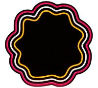 DEENZ Attractive Bright Neon Lighted Pop Multicolours Unique Wavy Fun Elegant Flower Finish Silhouette Wall-Mounted Mirror USB-Powered Contemporary Spectacular 45 X 44 X 1.9 Cm (Yellow And Pink)