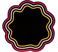 Deenz Attractive Bright Neon Lighted Pop Multicolours Wavy Flower Finish Silhouette Mirror Usb-Powered Yellow - Pink 45X44X1.9 Cm