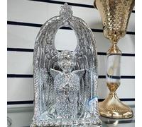 Deenz Baby Boy Angel With Crushed Diamond Wings Beautiful Jewel Boy Angel Silver Sparkle Shelves Ornament (Silver)