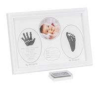 DEENZ Baby Sentiment Frame With Inkpad White Kit For Newborn Boys And Girls, Safe Clean-Touch Gift To New Parents For Christmas Or Baby Shower