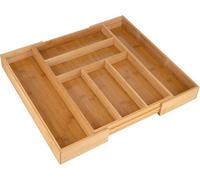Deenz Bamboo Cutlery Tray Essentials Natural Bamboo Expandable Cutlery Tray Utensils Holder Storage Organizer (Large Extendable)