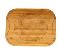 Deenz Bamboo Wooden Carving Surface with Textured Spikes Meat Rest Serving Board Platter Steak Cutting Board Juice Groove Meats Bread Fruit Vegetables Durable (Large)