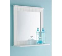 Deenz Bathroom Mirror With Shelf White Striped Bathroom Mirror