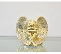 DEENZ BEAUTIFUL ANGEL WITH WINGS SPARKLE BLING ORNAMENT CRUSHED DIAMOND HOME DECOR GIFT (Gold)