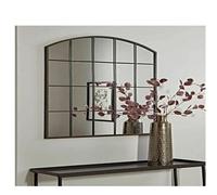 DEENZ Black Arch Rectangle Window Style Wall Mirror Metal Frame