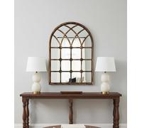 DEENZ Black Brushed Gold Window Style Wall Mirror Durable Frame,Indoor/Outdoor W50Xh71Cm