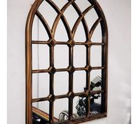 Deenz Black Brushed Gold Window Style Wall Mirror Durable Frame,indoor/outdoor W50Xh71Cm