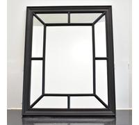 DEENZ Black Rectangle Antique Window Wall Mirror Window Style 60X76Cm