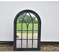 DEENZ Black Rustic Window Soho Style Mirror Hallway Vanity Wall Elegant Vintage Style For Both Indoor/Outdoor