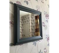 DEENZ BLACK WALL MIRROR square frame dorset country style wall mirror 55x55cm