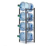 DEENZ Black Water Cooler Jug Rack Bottles Water Cooler Bottle Rack Storage Rack Detachable Heavy Duty Water Bottle Cabby Rack Space Saving (4 Tiers - 4 Bottles)