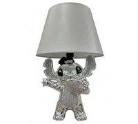 DEENZ Bling Crushed Diamond Stitch Table Lamp with Silver Shade Ceramic Base Sparkling Bedside Home Decor Gift (Silver Heart in Hand)