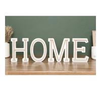 Deenz Bohemian Design Home White Washed Letters Natural Wood Tone Beads Centre Modern Boho Style Ideal Decor Ornament 61X19.5X3 Cm