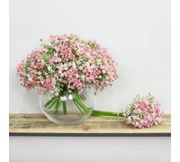 Deenz Bunch Of 3 Artificial Gypsophila Stems Modern Indoor Pink Decorative Flower Intricate Design Pretty Natural Texture 14X28 Cm