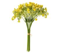 Deenz Bunch Of 3 Artificial Gypsophila Stems Modern Indoor Yellow Decorative Flowers Intricate Design Natural Texture 28 X 14 Cm