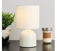 DEENZ Ceramic Table Lamp Contemporary Design Fabric Shade Reading, Bedroom, Living Room, Study, Office (Cream)