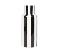 Deenz Ceramic Vase Monochrome Striped Design Chic Pattern Home Decorative Clean Lines Faux Flowers Pot Black/white 40X16 Cm