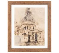 DEENZ Chatsworth White Mounted 10x8 Inch Photo Frame MDF Back Rustic Wood-Effect Finish Edges Glass Cover Accent Picture Display Brown Tone Border Ready To Hang Home Decor 34.3 X 29.2 X 1.1 Cm