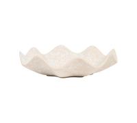 Deenz Chic Wavy Edges Cream Flaunts Durable Ceramic Serving & Display Bowl Decorative Silhouette Speckled Storage 32.5 X 8.5 Cm