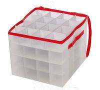 DEENZ CHRISTMAS TREE 64 BAUBLE DECORATIONS STORAGE BOX WITH ZIP OUTER BODY AND INNER PARTITIONS FLOORS ALL MADE PLASTIC
