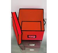 DEENZ Christmas Tree Storage Box Square Shape Decorations Lights Storage Bag Organisers Red Box