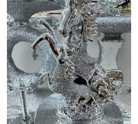 Deenz Chrome Crushed Diamond Horse With Baby Crystal Jewel Ornament Statue Shelf Home Décor (Silver)
