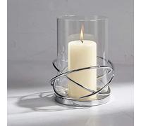 Deenz Circular Decorative Lantern Beautifully Made From Glass And Metal Contemporary Design In A Cylinder Shape H 16cm