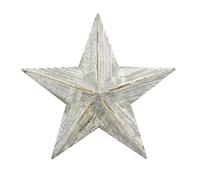 DEENZ Coastal Style 3D Star Hanging Ornament Shabby Chic Effect Artwork Structure For Bedroom & Bathroom Interior Designs Distressed Finish Textured Ridges Rustic 39 X 37 X 6.5 Cm (WHITE, SMALL)
